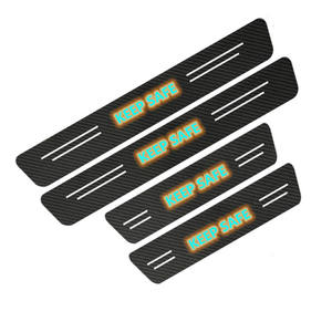 Pegatinas láser brillantes para <span class=keywords><strong>coche</strong></span>, cubierta protectora de umbral de puerta de goma, fibra de carbono 5D, Universal - Product Image 5
