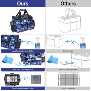 Échantillon gratuit : Fournitures de nettoyage pour le lavage de voitures et l'entretien ménager, sac de rangement roulant pour produits de nettoyage avec poignées - Product Image 4
