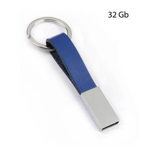 Memoria USB de Cuero Azul de 32GB con Capacidad de 128GB, Llavero con Forma de Bolígrafo, USB 2.0, Impresa para PC, Ideal para Regalos Promocionales - Product Image 3