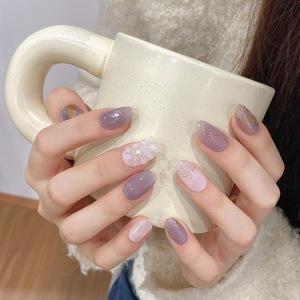 Diseño #379 Uñas artificiales de moda Hecho a mano Floral <span class=keywords><strong>Pres</strong></span> en Nail Art Acrílico grueso 10PCs Cubierta completa Puntas de uñas postizas para niñas - Product Image 3