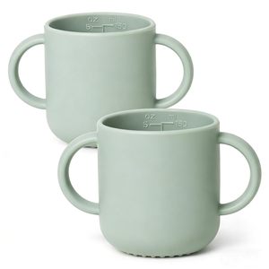 Gobelet d'apprentissage en silicone pour bébés, 2 poignées, gobelet d'apprentissage pour tout-petits, poignées faciles à saisir, gobelet pour bébés de 6 mois et plus, 150 ml - Product Image 1