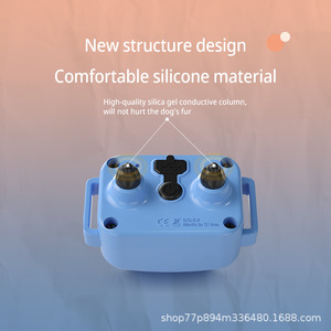 Dispositif anti-aboiement sans fil pour chiens, collier rechargeable, étanche et résistant aux chocs, multifonction, motif quadrillé de couleur bleu rose - Product Image 5