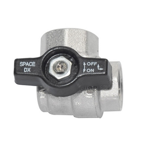 Valvola a sfera angolare Space Dx 1 In Dn 25 Ff con maniglia a farfalla nera per impianti idraulici - Product Image 1