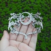 Nouvelle épingle à cheveux vintage en alliage électroplaqué Kun Hong, motif lune de Halloween et chauve-souris, bâton à cheveux coulissant style Viking, bijou pour femme, cadeau, 10 cm