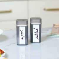 Petits pots à épices en plastique vides à 3 ouvertures avec couvercle, bouteilles à condiments, salières et poivrières avec support