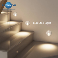 Lumière d'escalier LED extérieure, étanche, encastrée, ronde, avec détecteur de mouvement, en aluminium, 120V, pour escalier