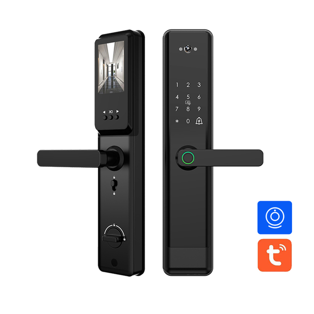Front Door Tuya Wifi APP Camera Smart Lock Keyless Entry Remote Unlock Fingerprint Intelligent Lock Door Bell Digital Lock