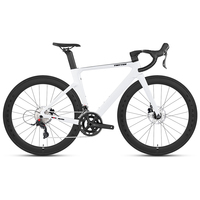 Vélo de route R12 en fibre de carbone avec roues en aluminium, 24 vitesses, cadre aérodynamique, freins à disque hydrauliques, léger