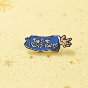 Kim loại vui nhộn phong cách Nhật Bản trâm cài phim hoạt hình với trích dẫn Phim Kinh Dị 'hãy nắm lấy bàn tay mạnh mẽ của tôi' - Product Image 3