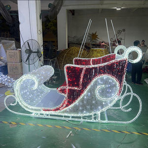 Lumières de Noël <span class=keywords><strong>et</strong></span> d'Halloween en forme de traîneau 3D avec éclairage LED blanc, indice de protection IP65, décorations de paysage pour mariage - Product Image 6