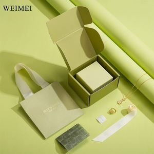 Luxury Custom Logo Jewelry Gift Box with Paper Bag for <b>Ring</b> Earring Necklace Bracelet Packaging Set - Product Image 2
