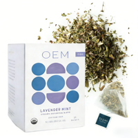 Thé aux herbes à la menthe et à la lavande OEM |   Mélange apaisant et relaxant sans caféine |   Aliments santé de qualité alimentaire 2g*15 |   Sachets de thé GMP/HACCP