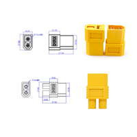 Adaptateur mâle-femelle Amass XT60-E/XT60-D/XT60-X/XT60-T avec contacts en cuivre plaqué or, boîtier PA pour applications d'alimentation PCB