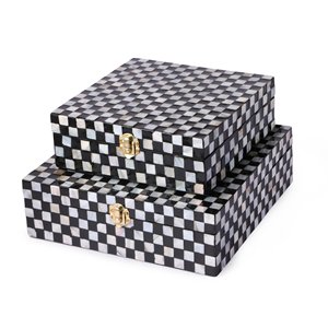 Meilleure vente pliable MDF Rectangle boîte à bijoux classique décor à la maison de haute qualité mère perle incrustation Vietnam vaisselle bac de rangement - Product Image 6