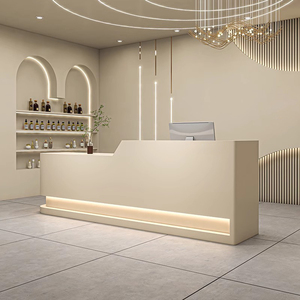 Mostrador de Recepción de Fibra de Vidrio para Vestíbulo de Empresa, Mostrador de Lujo con Diseño Curvo para Oficina y Espacios Públicos - Product Image 5
