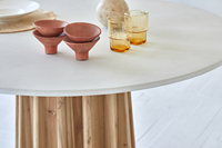 Nouveau Design Meubles Nordiques Table de Salle à Manger Ronde en Béton, Table Centrale d'Appoint, Ensemble de Tables à Manger en Bois