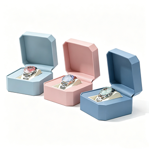 Boîtes à montres octogonales à couvercle rabattable, idéales pour le rangement et la présentation de montres, et l'emballage de montres haut de gamme. - Product Image 2