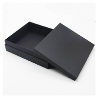 Boîte cadeau rectangulaire en carton noir personnalisée avec couvercle et enveloppe, boîte à portefeuille en feuille d'or pour l'emballage