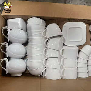 2026 Assortiment de vaisselle en céramique blanche et porcelaine (bols, tasses, soucoupes, plats et assiettes), en stock, prix économique - Product Image 1