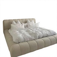 Matelas JINS Bamboobrandmattress avec surmatelas, taille double, cadre de lit en bois massif moderne, taille king