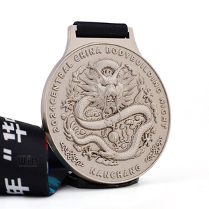 주문제작 금 은 동 메달, 보디빌딩 체조 피트니스 대회용 리본 포함 원형 저렴한 상 메달 - Product Image 3