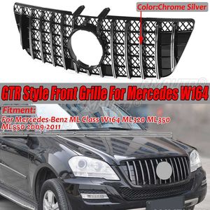 กระจังหน้ารถยนต์สำหรับ Mercedes Benz ML Class W164 X164 GT Grille ปี 2005-2011 รุ่น ML300 ML320 ML350 ML400 ML500 ML430 ไม่มีตราสัญลักษณ์ - Product Image 1