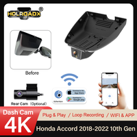 Caméra embarquée Holroadx Black 4K, enregistreur vidéo, adaptée aux Honda Accord Gen10 2018-2022, double objectif grand angle 170°, vision nocturne