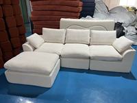 3-Sitzer Bubble-Sofa mit Fußhocker, Vakuumkomprimiert, 45D Hochdichter Schaumstoff, Modulares Wohnzimmer-Sofa, Bequemes Sofa für Zuhause