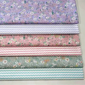 May Vải 1.6 Mét Rộng 100% Cotton Floral In Ấn Cotton Twill Vải Cho Bộ Đồ Giường