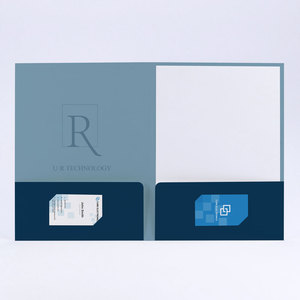 Sản xuất tùy chỉnh các tông màu đen một túi tài liệu A4 thư mục tập tin lá vàng thư mục trình bày với kinh doanh khe cắm thẻ - Product Image 3