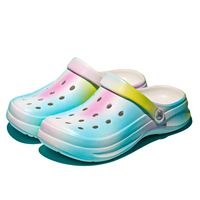 Sabots en EVA tie-dye métalliques tendance pour femmes et hommes, chaussures de jardin antidérapantes, mules légères à enfiler, vente en gros, sabots de plage personnalisés pour l'été