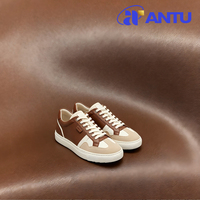 Kulit Mikrofiber PU Ramah Lingkungan dengan Motif Kulit Sapi Lembut untuk Sepatu Kasual & Barang Kulit