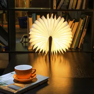 충전식 미니 led 책 빛 휴대용 접는 나무 빛 화이트 메이플 lumio 책 램프