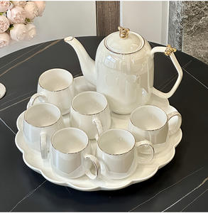 Service à thé en céramique de haute qualité au design luxueux, cadeau de déménagement, ensemble de tasses à eau - Product Image 4