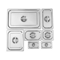 1/9 Edelstahl 201 GN/Gastronorm Behälterdeckel Anti-Klemm-Perforiert für Gewerbliche Nutzung Europäischer Stil Restaurant-Speisewärmer 0,55mm