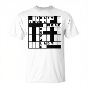 Camiseta Crazy Crossword Puzzle Lady para los amantes de los juegos de palabras - Product Image 2