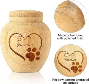 Kotak Penyimpanan Abu Hewan Peliharaan Ramah Lingkungan dari Bambu untuk Kucing dan Anjing, Kotak Kenang-kenangan Mini - Product Image 3