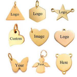 Custom 18K Gold Waterproof Disc Heart Stainless Steel Pendant Letter <b>Charms</b> <b>for</b> <b>Jewelry</b> <b>Making</b> - Product Image 2