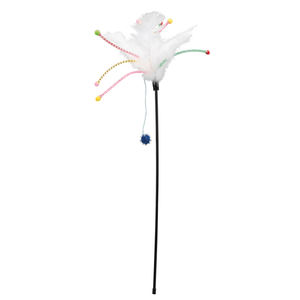 Jouet interactif pour chat avec plumes et pompons colorés, 41 cm - Product Image 2