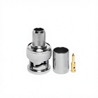 Conector BNC Macho de 50 Ohmios para Cable RG58, RG59, RG6, Conector para Cámara CCTV, Suministro de Fábrica