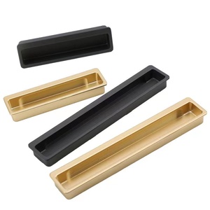 Concealed Sliding <b>Door</b> Handles <b>Black</b> Gold Recessed Grooved For Wardrobe Cabinet - Product Image 4