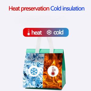 Sac isotherme pliable et portable en aluminium avec motif de dessin animé orange personnalisé, imperméable, pour la livraison de café et de nourriture à emporter - Product Image 6