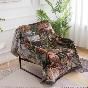 European And American Style Tapestry Art Woven Blanket Abstract Sofa Blanket