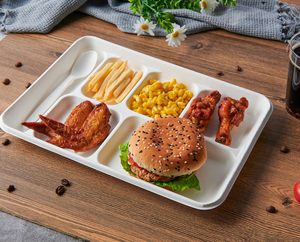Assiettes rondes jetables personnalisables de 10 pouces en bagasse de canne à sucre, résistantes à la graisse et compatibles micro-ondes, compostables - Product Image 2