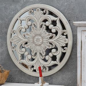 Décoration murale rustique pour la maison : Panneaux ronds décoratifs en MDF blanc vieilli, faits à la main, pour salon - Product Image 2