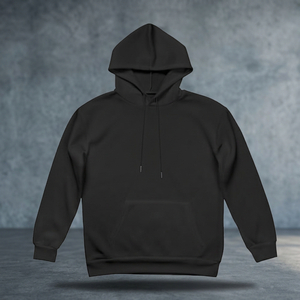 Sweat-shirt à capuche décontracté en maille épaisse 260g avec épaules tombantes et poches, personnalisable avec logo par impression par transfert thermique pour team building - Product Image 2