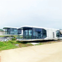 Maison préfabriquée modulaire de luxe en acier, petite capsule spatiale intelligente de 40 pieds