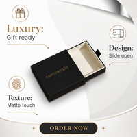 Boîte à bijoux portable de luxe en carton rigide avec logo personnalisé, tiroir coulissant, étui pour collier, chaîne, bague, cadeau de Noël haut de gamme