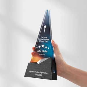Trophée en cristal gravé personnalisé avec impression UV, roche artificielle, pour réunion annuelle d'entreprise, honneur aux employés exceptionnels, commémoration - Product Image 4
