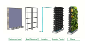 China High Quality Black Vertical Garden Living <b>Wall</b> <b>Planter</b> PP <b>Plastic</b> Modern Indoor Outdoor Draw Type Green <b>Wall</b> Modular - Product Image 5